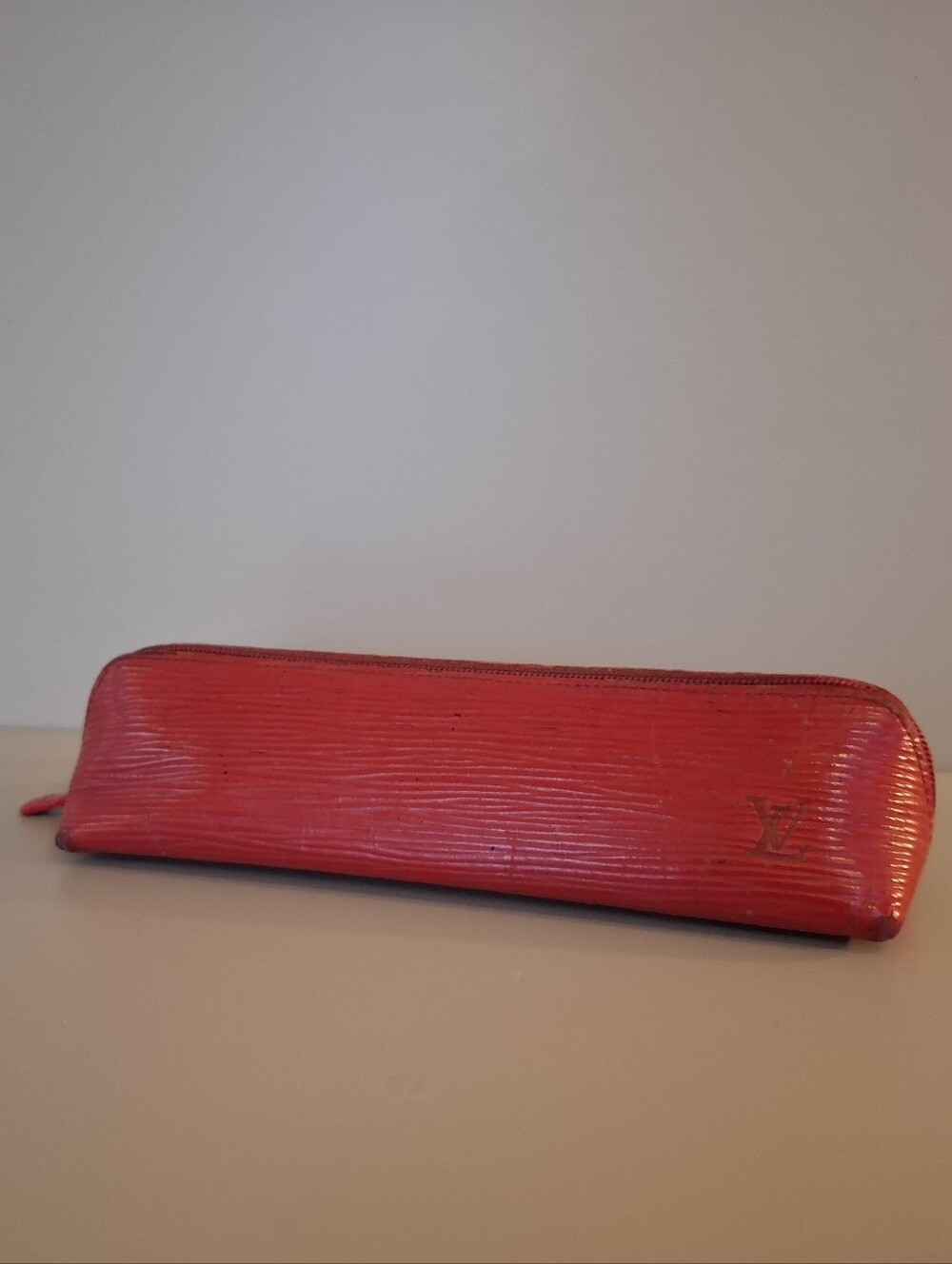 Louis Vuitton Red Epi Leather Slim Zip Pouch